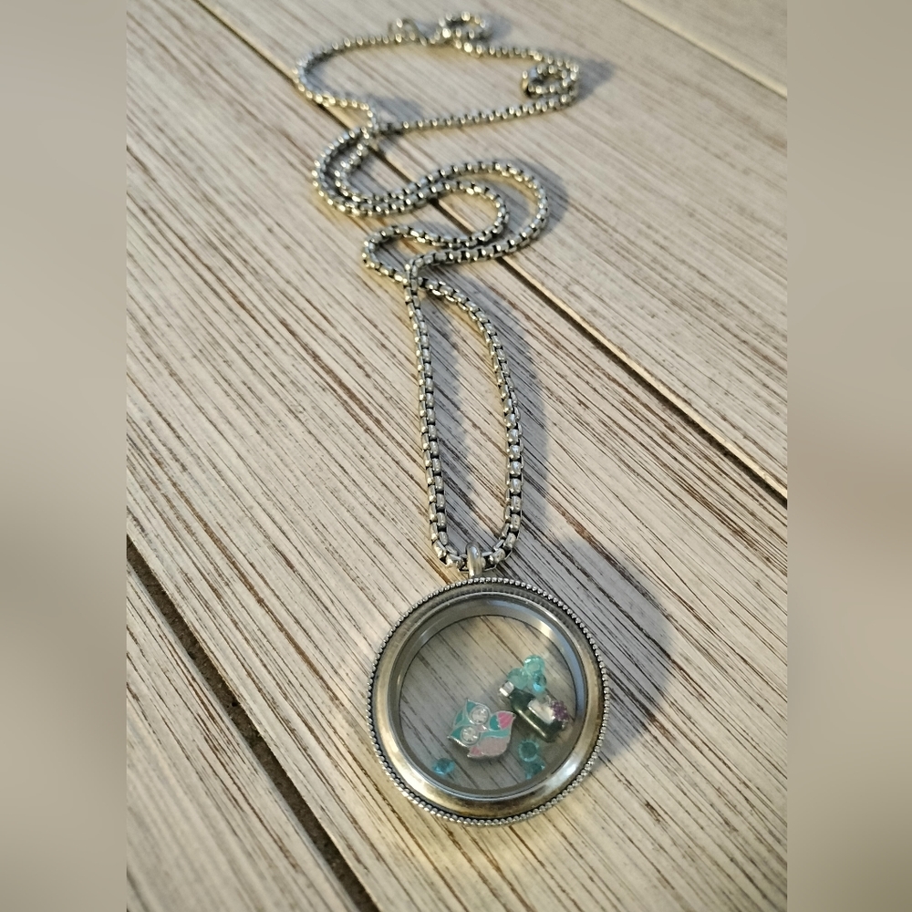 Original Origami Owl Necklace with Charms